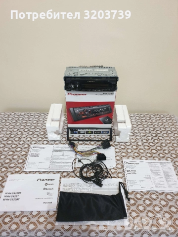  Pioneer MVH-S320BT - Пълен Комплект!