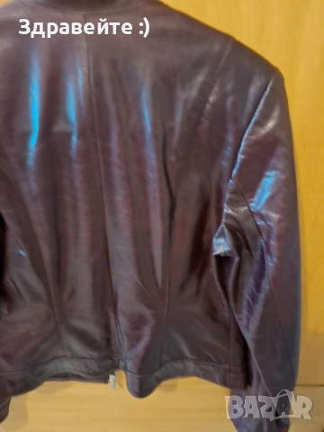 Кожено Яке цвят бордо XL, снимка 4 - Якета - 52185361