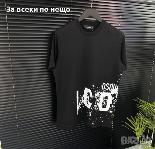 Icon DSQUARED2 Мъжка Черна Тениска👕Мъжка Блуза С Къс Ръкав Айкън Дискуаред Код Mens P.287