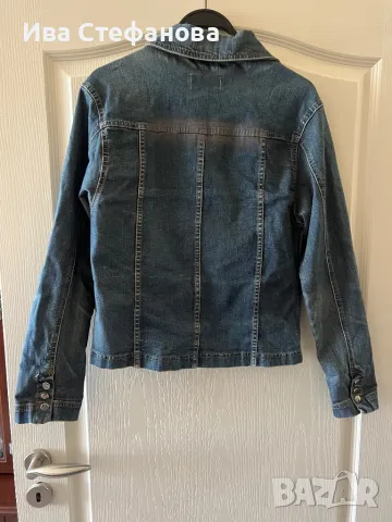 Дамско дънково яке преходно тип риза ежедневно елегантно еластичен син  деним, снимка 3 - Якета - 50070867