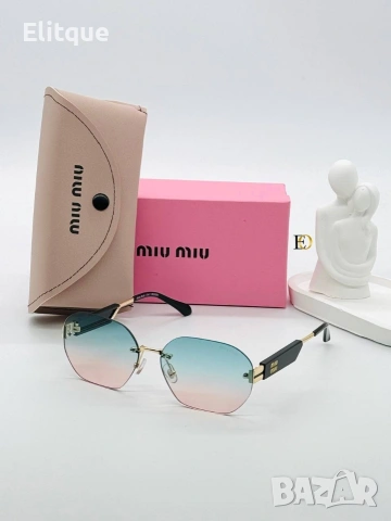 слънчеви очила miu miu с ув защита,кутия , калъф и кърпичка на марката , снимка 5 - Слънчеви и диоптрични очила - 54214885
