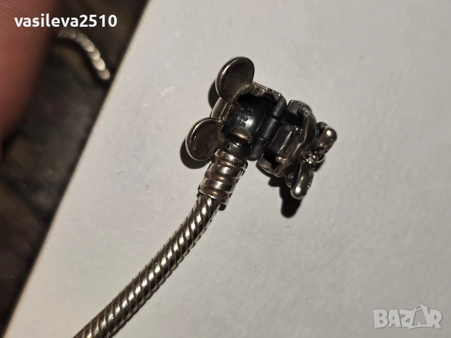 Pandora Disney Mickey Mouse оригинална дамска сребърна гривна , снимка 6 - Гривни - 53891828