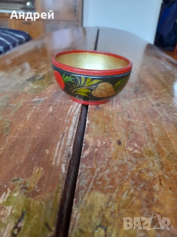 Стара дървена паница,хохлома #8, снимка 2 - Други ценни предмети - 52309824