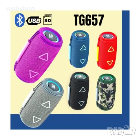 Преносима Bluetooth Колонка TG-657 2х8 вата , TWS функция, снимка 3 - Bluetooth тонколони - 47888125