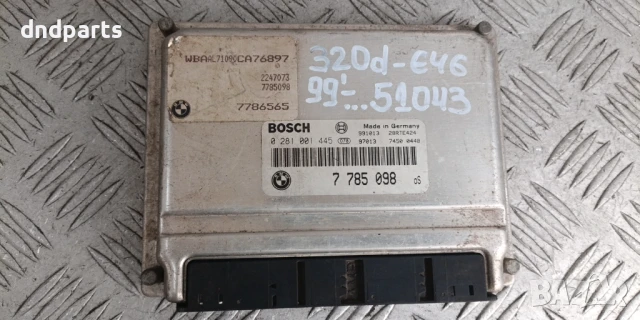 Компютър BMW E46 320D 1999г. 7785098 0281001445 