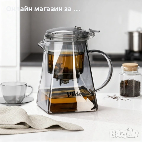 Чайник с инфузер, Ергономичен дизайн, Без капки, Подвижен инфузер от неръждаема стомана 730ml 259423, снимка 3 - Прибори за хранене, готвене и сервиране - 53231112