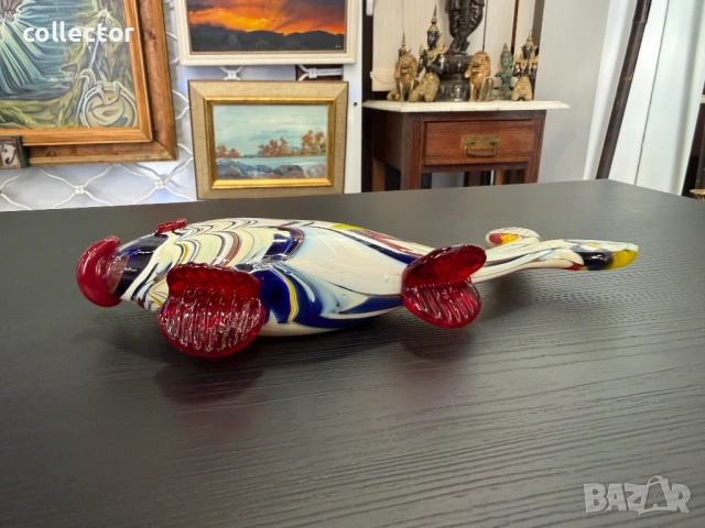 Винтидж стъклена фигурка на риба. №7914, снимка 6 - Колекции - 53680638