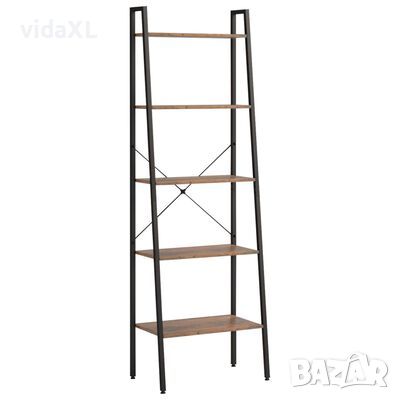 vidaXL Стояща етажерка стълба 5 рафта тъмнокафяво и черно 56x35x174 см.SKU:336368