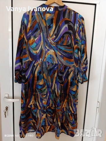 Шарена рокля 30% коприна, снимка 6 - Рокли - 51319042