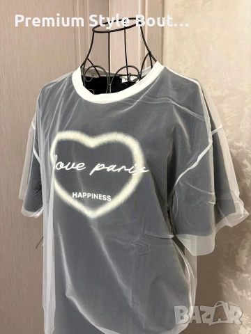 тениска с тюл , снимка 2 - Тениски - 54101924