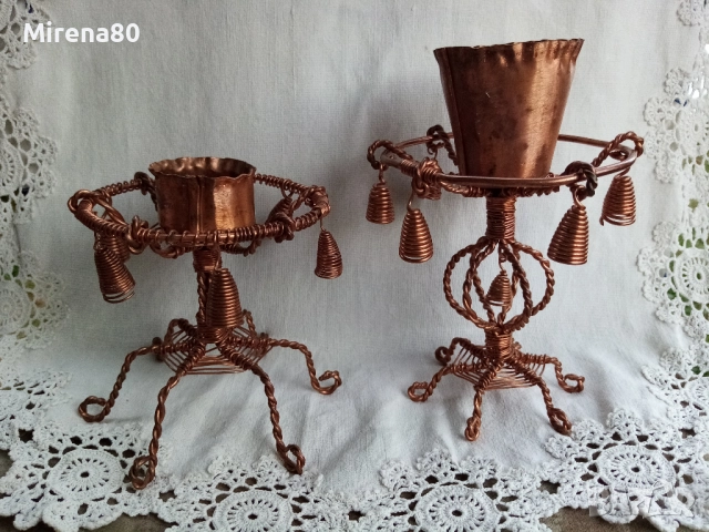 Винтидж свещници от мед