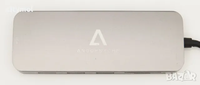 Anoopsyche 10 в 1 USB C хъб, алуминиев, 4xUSB , HDMI 4K, 1080P VGA, SD,TF, PD, 1000 Mb LAN,, снимка 4 - Други - 46981032