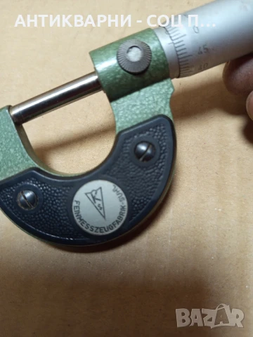 Соц Стар Немски Микрометър Шублер 25мм., снимка 4 - Антикварни и старинни предмети - 50554126