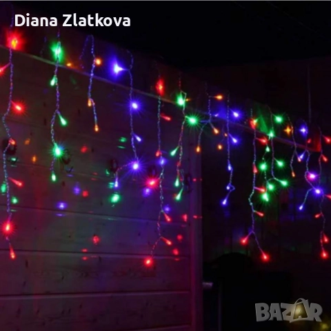 Ново!!! Коледна украса LED ресни 12 метра, снимка 2 - Декорация за дома - 52372774