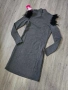 НОВА сива рокля с естествени пера на намаление, снимка 4