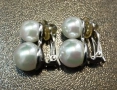 Сребърни обеци с перли и клипс на марката Majorica , снимка 3