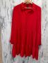 Нова червена ежедневна елегантна широка кройка волани къдри рокля , снимка 3