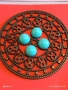 Винтидж бижу с тюркоазени камъни филигранна изработка 49390, снимка 5
