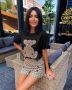 Gucci дамски летен комплект - тениска и паталонки висок клас реплика, снимка 3