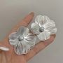 Големи сребърни цветя обици, снимка 1 - Обеци - 45375534