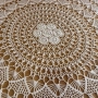 Ретро ръчно плетена кухненска покривка, кръгла,160 см екрю, ретро, ​​ръчна изработка една кука , снимка 6