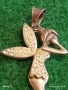 Сребърен медальон с формата на фея Tinkerbell Swarovski инкрустирана с блестящи кристали 18654, снимка 3