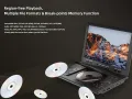 MYDASH 14,9" преносим DVD плейър/12,5" HD въртящ се екран,6 часа батерия/стойка за облегалка за кола, снимка 12