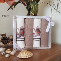 Подаръчни комплекти памучни кърпи за дома, снимка 5 - Хавлиени кърпи - 45606036