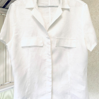 Модерна къса  риза плътен лен ALESSIA LEON, снимка 5 - Ризи - 45071302