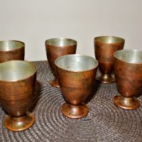 Медни чаши за ракия 50мл, снимка 1 - Антикварни и старинни предмети - 45178146