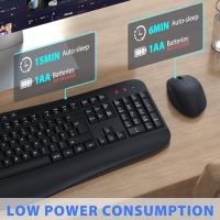 Нов Ергономичен Безжичен Комплект Клавиатура и Мишка с USB за PC и Лаптоп, снимка 4 - Други - 45206483