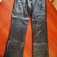 Панталон черен кожен дамски, снимка 1 - Панталони - 45010451