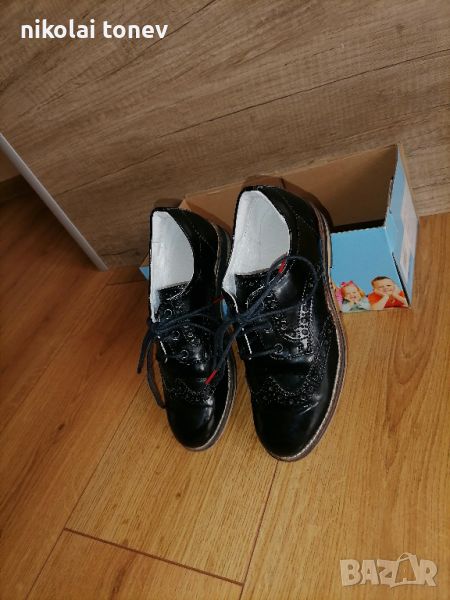 Детски обувки за момиче черни ест. кожа, снимка 1