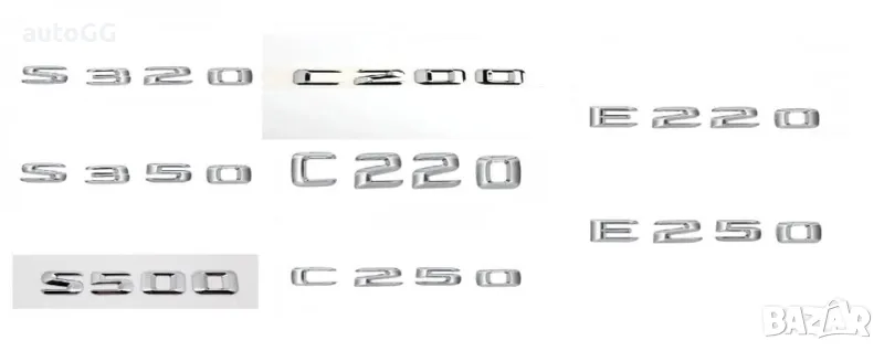 Надписи/Емблеми C200/C220/C250/E220/E250/S320/S350/S500, снимка 1