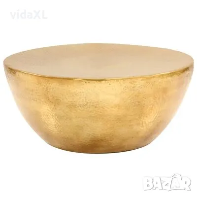 vidaXL Маса за кафе, кован алуминий, 70x30 см, месинг（SKU:246508）, снимка 1