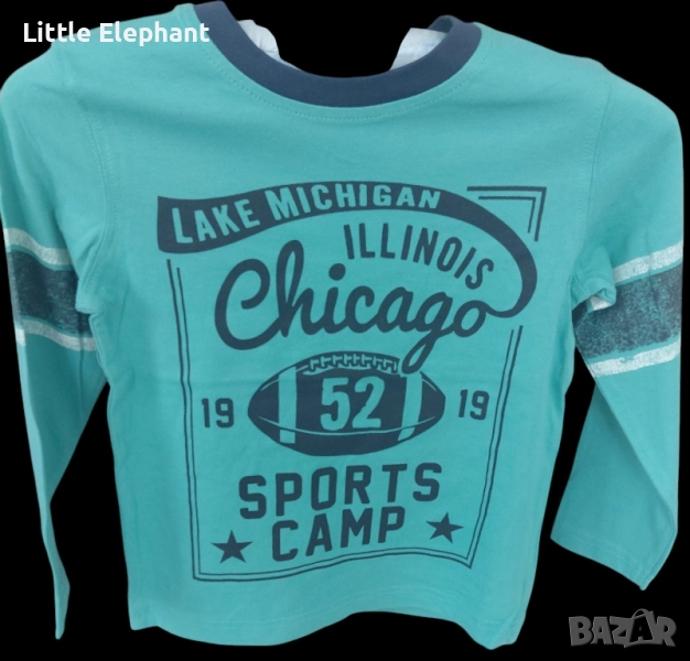 Блузка с дълъг ръкав за 4-5 год момченце"Sports camp",ръгби,Англия/нова, снимка 1