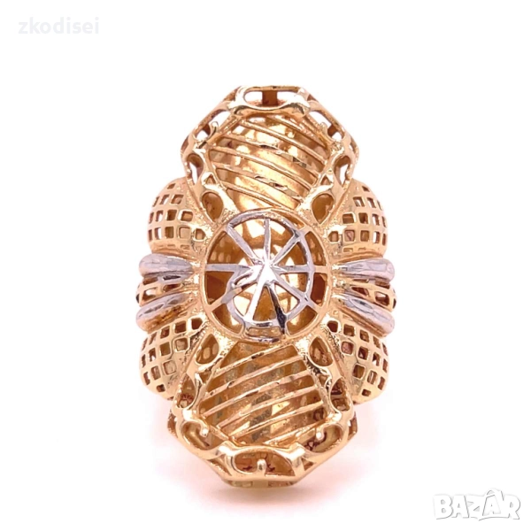 Златен дамски пръстен 6,21гр. размер:60 14кр. проба:585 модел:34371-1, снимка 1