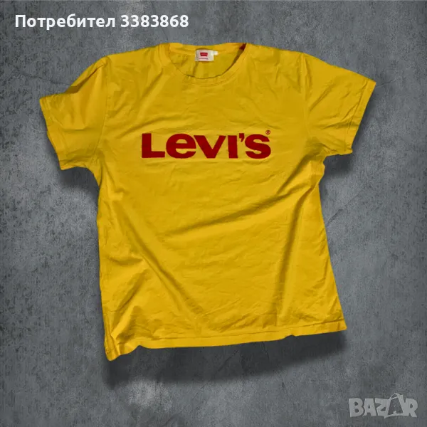 Тениска LEVI'S Жълта 100% Памук L, снимка 1