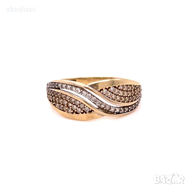 Златен дамски пръстен 1,89гр. 14кр. проба:585 размер:57 модел:33069-1, снимка 1