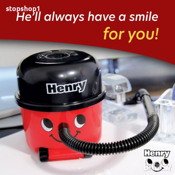 Paladone Henry Hoover Desk Mini Vacuum - новаторски почистващ препарат за настолни компютри, безкоор, снимка 1