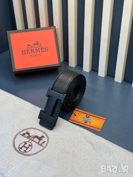 колани от ествествена кожа в кутия hermes 4см, снимка 1