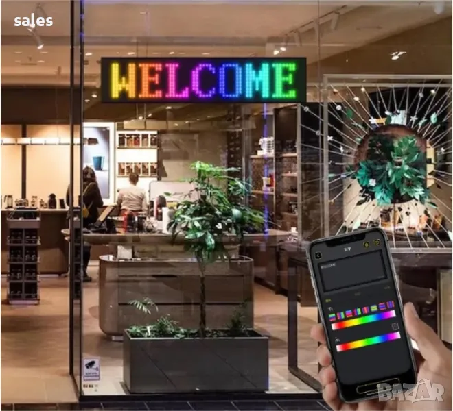 Matrix Pixel LED панел, Bluetooth управление, програмируем, светодиода, многоцветен, комплект, снимка 1