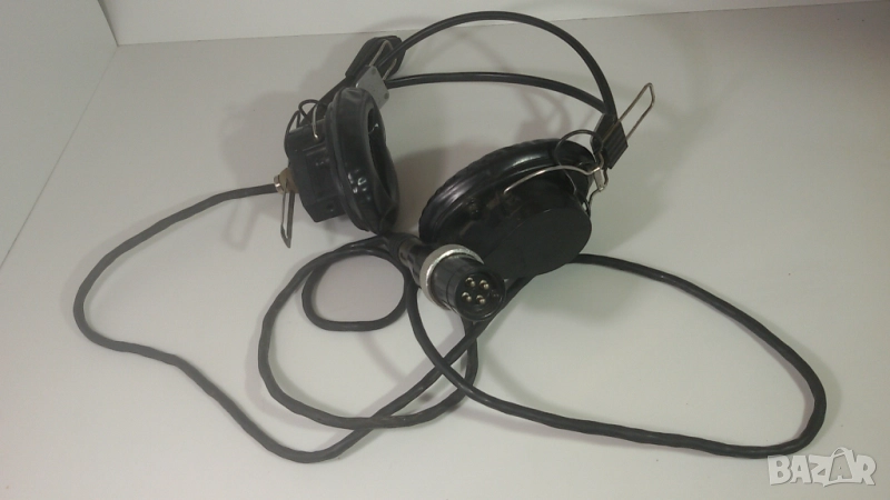 Ретро слушалки с микрофон от СССР 4-pin DIN/УС-1 конектор, снимка 1