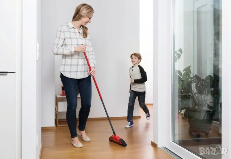 Vileda Superfeger Classic Broom with Telescopic Handle and Microfibre Sweeper, Suitable for Allergy , снимка 1