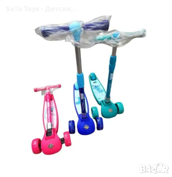 Детска, сгъваема тротинетка с LED светлини и мелодии. Размер:60х82см., снимка 1