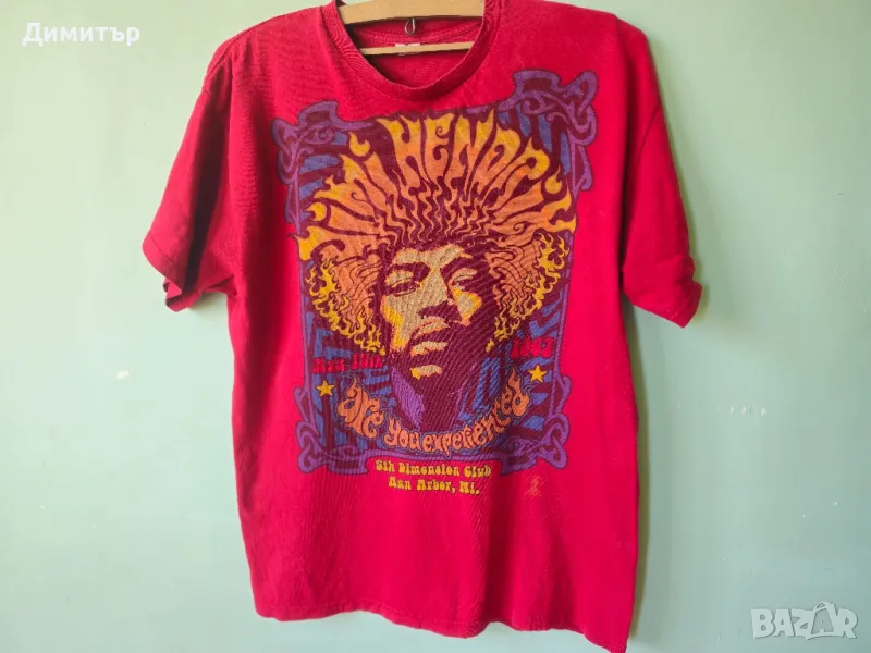 Jimi Hendrix тениска t-shirt XL band tee Tee 5th Dimension Club Ann Arbor MI Are You Experienced, снимка 1