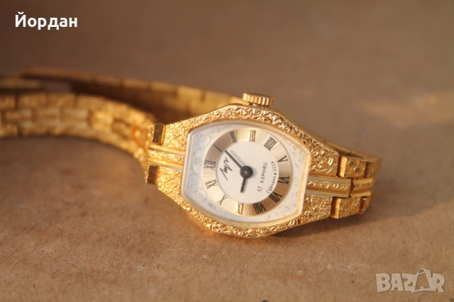 Дамски позлатен СССР часовник ''Луч'' , снимка 11 - Дамски - 52630542