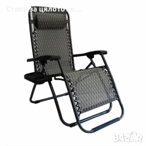 Плажен стол-шезлонг с възглавничка 175x52см до 120кг, снимка 2 - Градински мебели, декорация  - 54155055