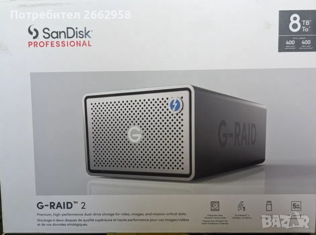 SanDisk Professional G-RAID 2 8TB, снимка 1 - Външни хард дискове - 45903767