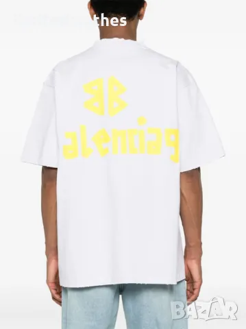 BALENCIAGA Tape Type Logo Print Relaxed Fit Мъжка / Дамска Тениска size M, снимка 8 - Тениски - 47210343